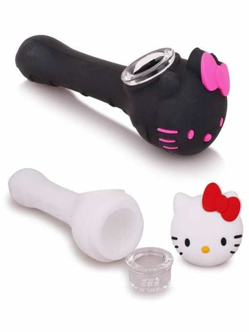 4 inch Glass silicone Pipe Hand Pipe BLACK OR WHITE