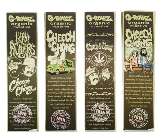 G-ROLLZ Organic Unrefined Extra Thin King Size Rolling Papers.  4 Singles Packs 4 Singles Packs